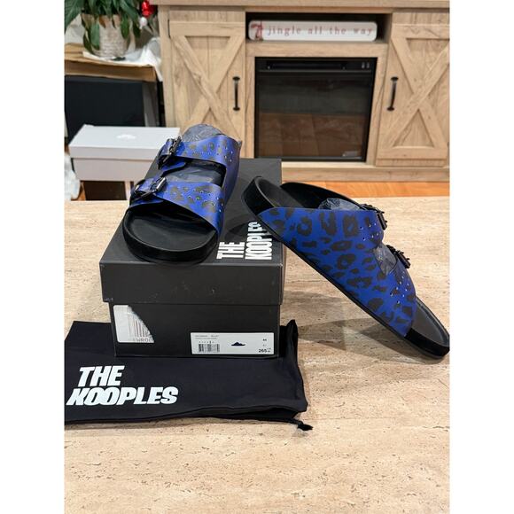 NEW IN BOX The Kooples Men’s Leopard-Print Leather Sandals 44 main image 8